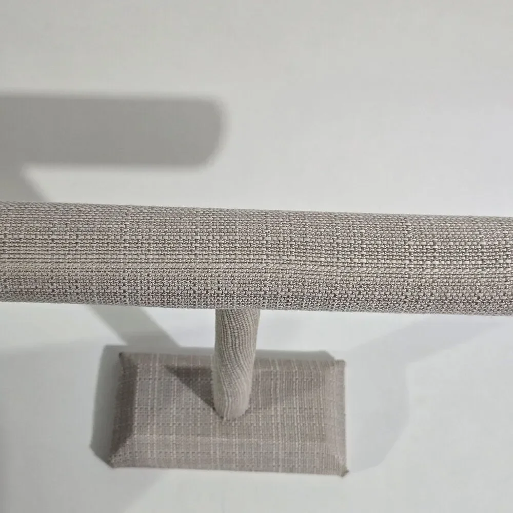Jewlery Stand - Linen T Bar Tall Bracelet Necklace Organizer - Beige